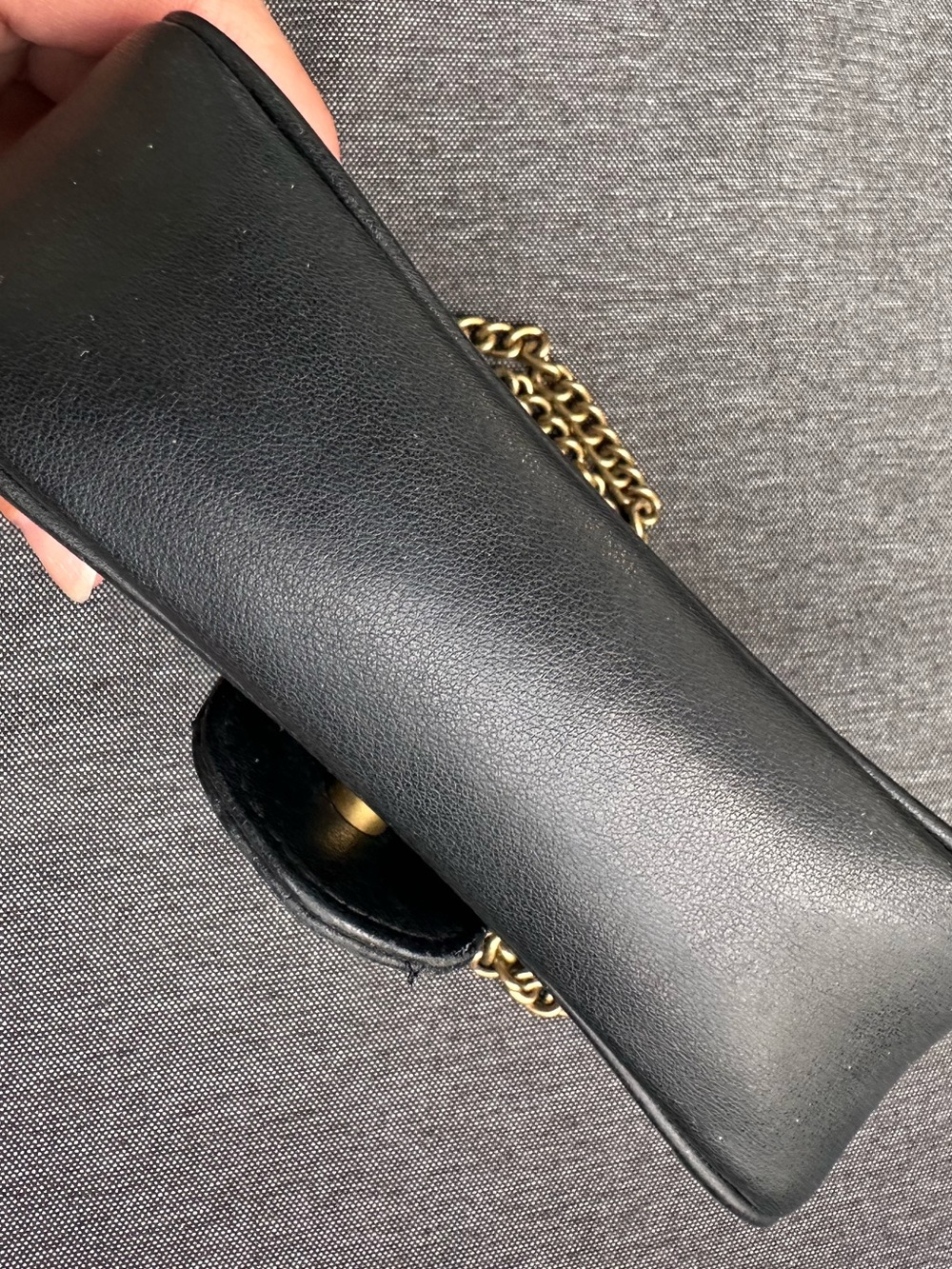 Gucci Black Leather Mini Shoulder Bag with Gold GG Hardware - Picture 10 of 17